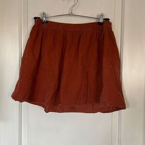 Orange corduroy skater Skirt